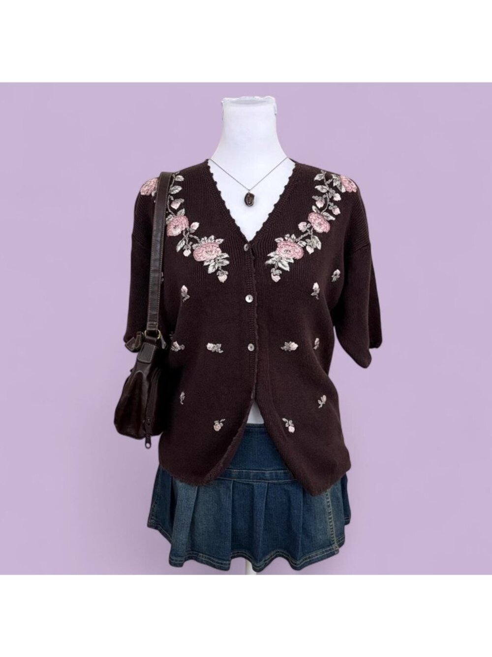 90s floral cottagecore cardigan shirt